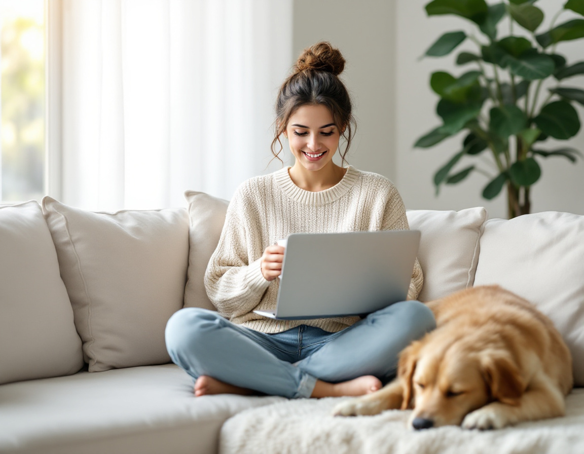 A relaxed video call from your couch